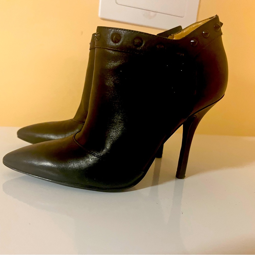 Studded high heels booties